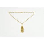 18ct gold tassel pendant