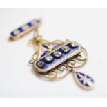 A Victorian diamond and enamel pendant