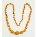 Butterscotch amber bead necklace