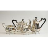 Edwardian silver four-piece silver tea service