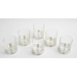 Set of six tumbler glasses with silver bases