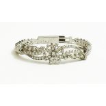 A diamond floral bracelet