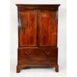 19th Century mahogany linen press