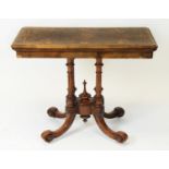 Victorian walnut card table