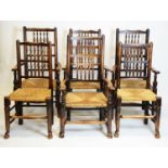 Six early 19th Century spindle back dining chairs