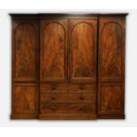 Victorian mahogany breakfront wardrobe