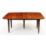 19th Century mahogany telescopic action dining table and leaf holder in the manner of Gillows