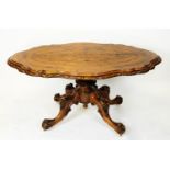 Victorian walnut Gillows loo table