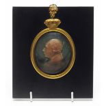 Anglo-Irish School - wax relief miniature bust portrait.