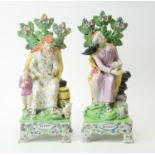 pair Staffordshire figures Elijah and Widow