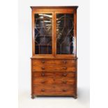 Regency mahogany secretaire bookcase