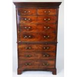 19th Century mahogany chest on chest