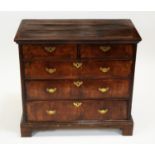 George III oak and walnut chest of drawers