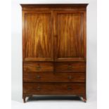 19th Century mahogany linen press