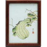 Framed Chinese porcelain panel