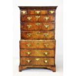 George III walnut chest on chest