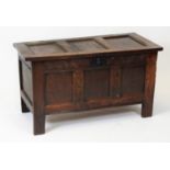 19th Century oak three-panel coffer