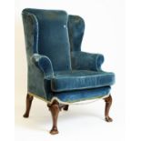 19th Century wingback armchair, in the Georgian style