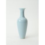 Chinese duck egg blue glazed vase