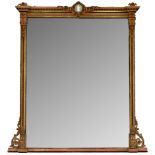 late 19th century parcel gilt and gesso overmantel mirror