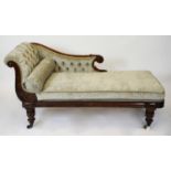 Victorian rosewood show frame chaise longue