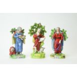 Three Staffordshire pearlware figures Saints