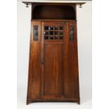 Arts and Crafts oak hall cupboard