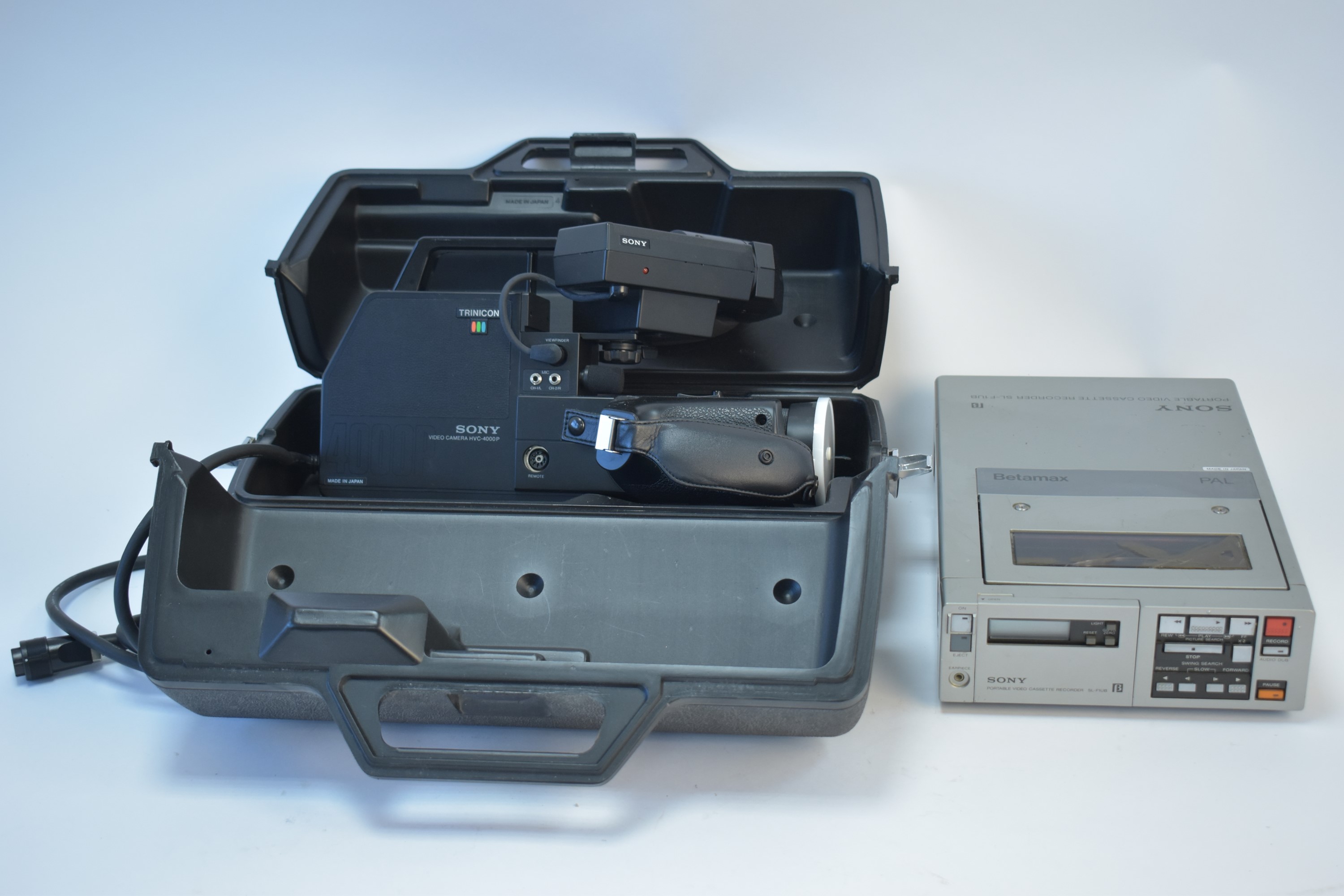 Sony video camera; and Betamax video cassette recorder.