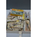 A collection of various Airfix-72 scale and other plastic aircraft kits.
