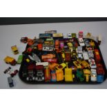 Diiecast vehicles, mostly matchbox including cars, vans and trucks (a qty)