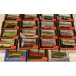 Nineteen 1:76 scale Exclusive first editions (EFE) diecast model buses, boxed.
