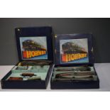 Hornby O gauge no.41 tinplate passenger train set and No 50 Goods train set.