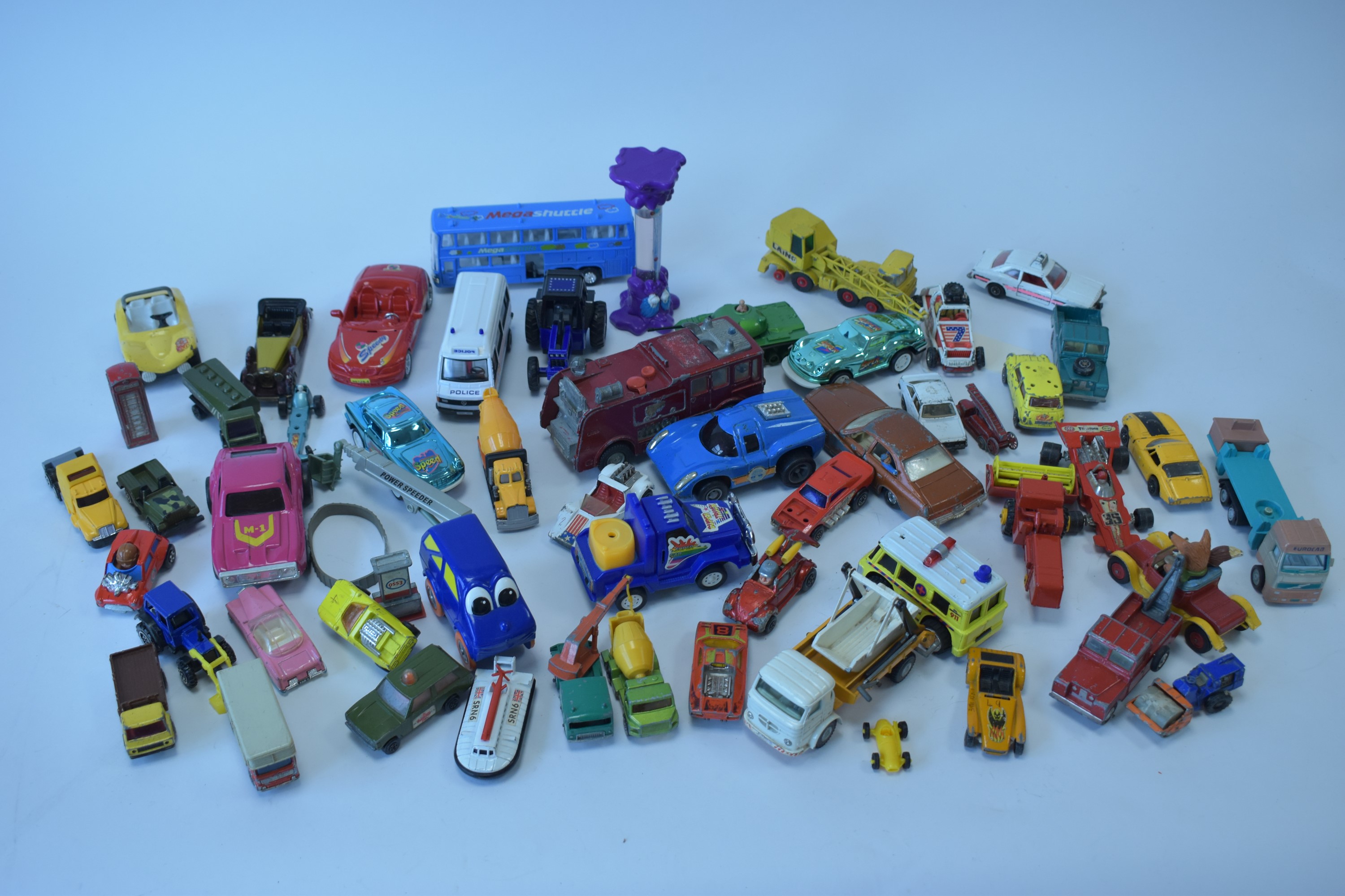 Dinky, Lesney, Matchbox, Corgi, Tonka and other vehicles, all unboxed.