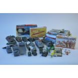 An assortment of Airfix and Matchbox plastic military figures etc