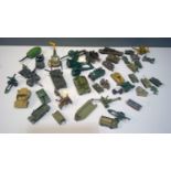 Britains, Dinky, Matchbox, Crescent, Minic tanks, military vehicles, field guns etc.