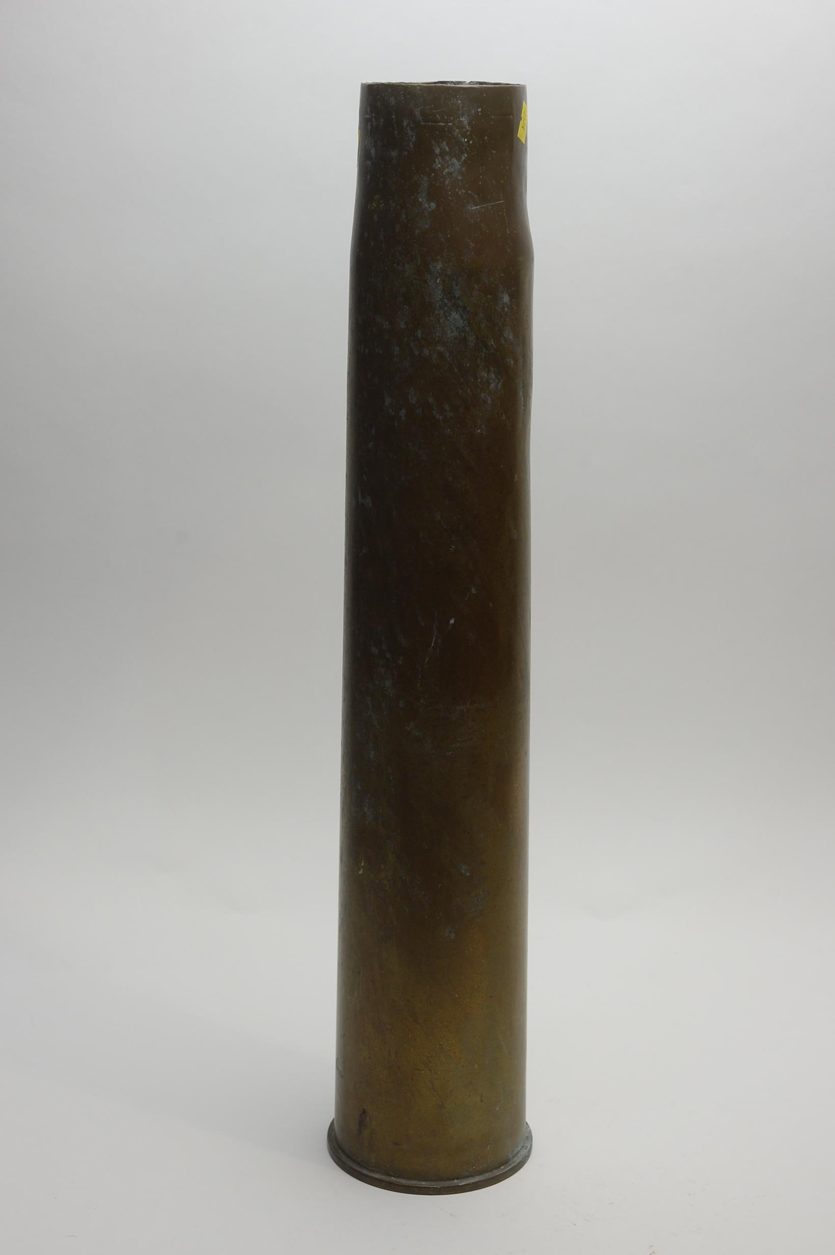 A large 3.7inch AA Gun brass shell case