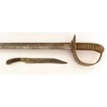 Sweedish 1893 pattern cavalry sword and an 18th/19th Century knife