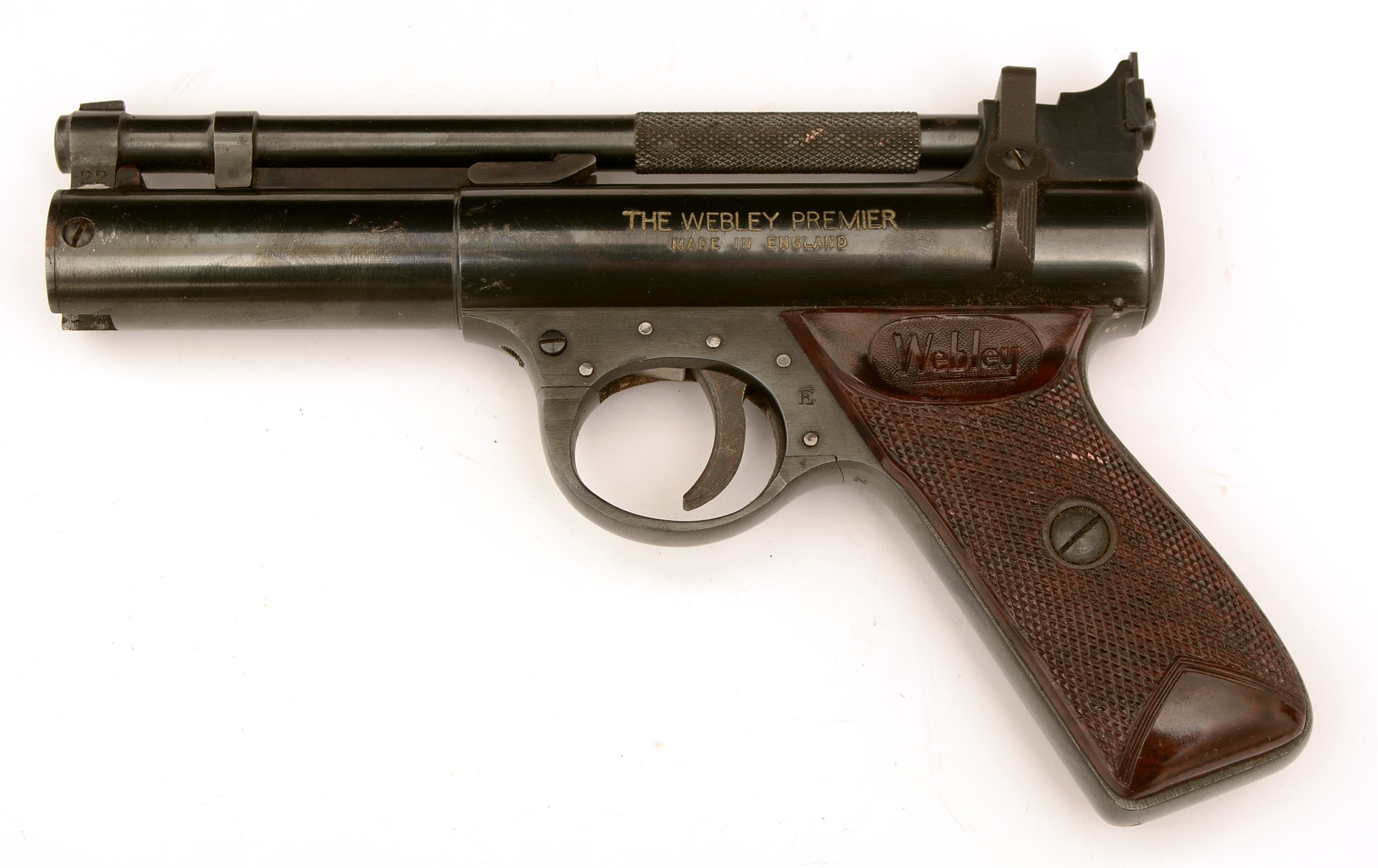 Boxed Webley Premier .22 cal air pistol