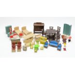 Mattel, Jacqueline, Ideal Petite Princess and other doll's furniture.