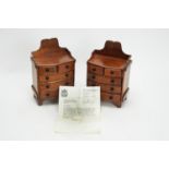 William Henry Hull, Birmingham: a pair of doll's miniature mahogany chests