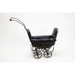 A Victorian black dolls pram