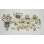 Miniature tea-for-two 1937 Coronation set; and miniature doll's tea china.
