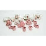 A child's Bavarian tea set, rabbit-pattern tea set; and Hammersley ewer and bowl.