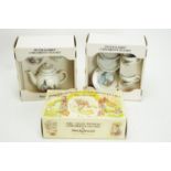 Wedgwood, England: Beatrix Potter pattern children's tea china; and Peter Rabbit tea sets.