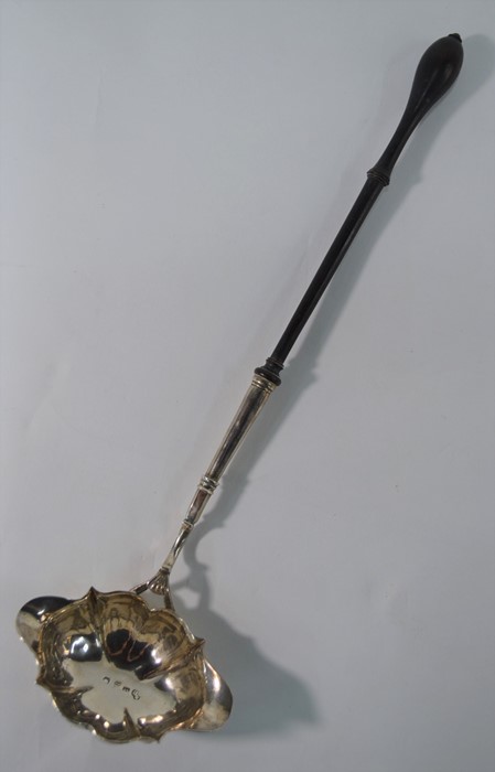 A George II silver punch ladle