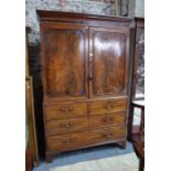 A Regency flame mahogany linen press