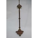 A late Victorian copper and brass standard lamp
