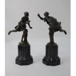 Achilles Collas (Barbedienne foundry) 'Atalante et Hipomenes' brown patinated bronze