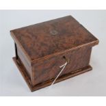 An Art Deco style amboyna jewellery box