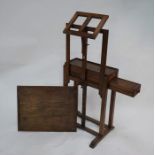 An antique oak artist's easel/table